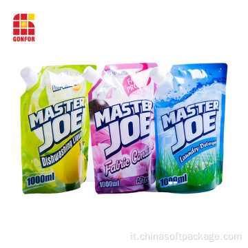 Doypack diritto del sacchetto del sapone liquido stampato abitudine per il detersivo